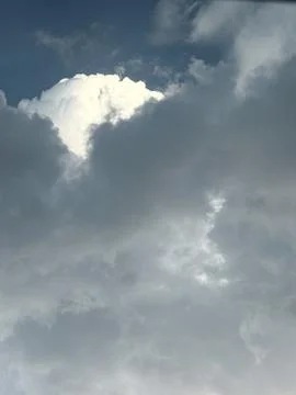 Dark Textured Storm Clouds Close Up Horizontal View 2 Stock Photos
