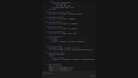 Dark theme computer monitor with continuous AI generated programming code s.. Video stock 342540667