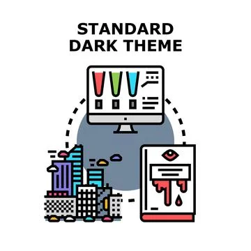 Dark theme creation for digital illustration concept Stock Illustration