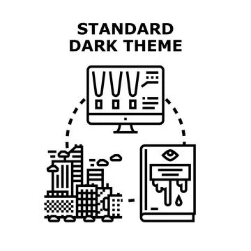 Dark theme creation for digital illustration concept Stock Illustration