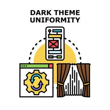 Dark theme uniformity concept for digital interfaces 스톡 일러스트