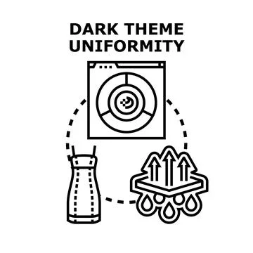 Dark theme uniformity concept for user interface design Stock Illustration