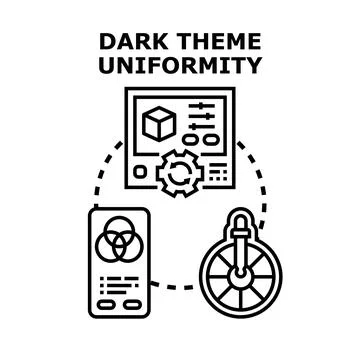 Dark theme uniformity design concept vector Stock Illustration