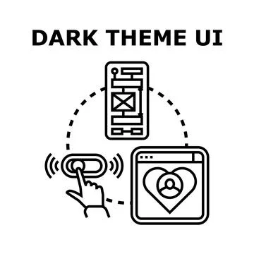 Dark theme user interface mode switching concept Stock Illustration