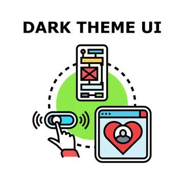 Dark theme user interface mode switching concept Stockillustratie