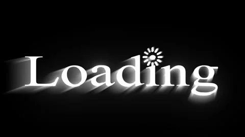 Dark themed loading animation with circle spinner and loading text loop for.. Stock Footage 313421939