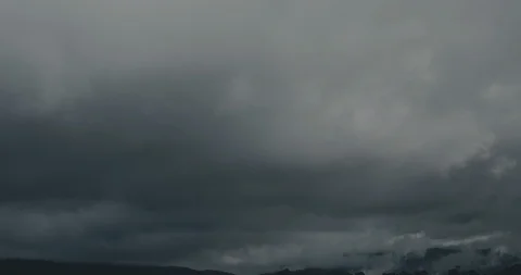 Dark Thick Rolling Clouds Clear Over Mountains Timelapse 4K Stock Footage 113893990