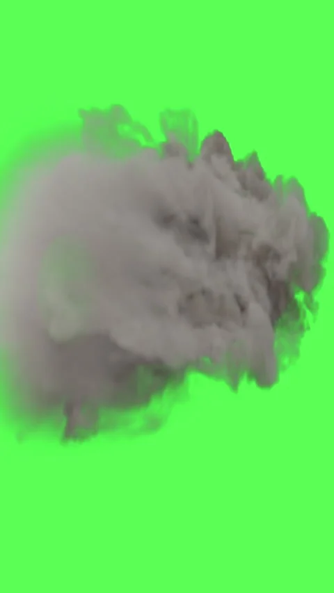 Dark thick smoke moving on a green screen background Stock Footage 345202896