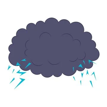 Dark Thunderstorm Cloud with Lightning Vector Illustration Stock Illustration