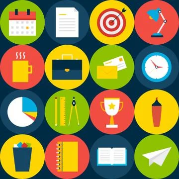 Dark Tile Office Background with Circles Stock Illustration