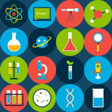 Dark Tile Science Background with Circles Stock Illustration