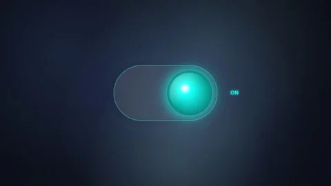 Dark Toggle Switch Slider Button On/Off Control UI Element, Dark Mode Concept Stock Footage 348412460