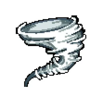 Dark tornado pixel art vector illustration Stock Illustration