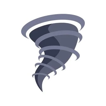Dark tornado rotating, creating vortex on white background 스톡 일러스트