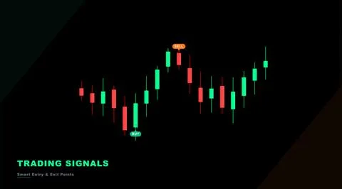 Dark Trading Line Chart Showing Volatile Price Movement Stock-Illustration