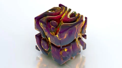 Dark Transculent 3D Cube 25 4K Stock Footage 269954877