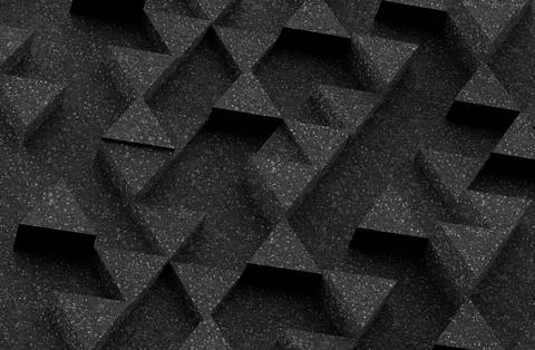 Dark triangle pattern backdrop background. 3D rendering. Illustrazione stock