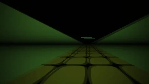 Dark tunnel with green light ahead. Vidéo 335352443