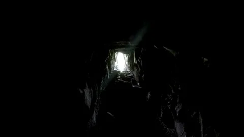 Dark tunnel to light Stock Footage 77864879
