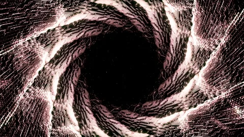 Dark tunnel with software design. Design. Constructor from program code in Vidéo 205087849