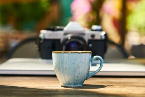 Dark Turkish coffee on the table Stock Photos