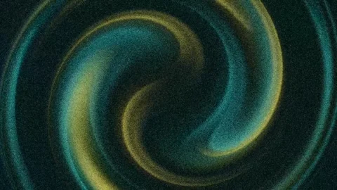 Dark turquoise grainy gradient abstract noise background with yellow swirl 4K Stock Footage 297869596