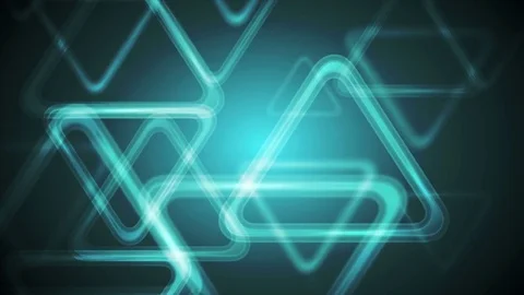 Dark turquoise polygonal triangles video animation Stock Footage