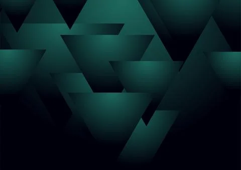 Dark turquoise triangles geometric tech abstract background Stock Illustration
