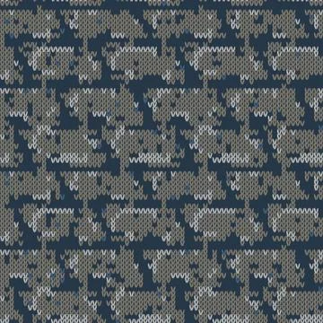 Dark tweed knit stitch effect vector texture. Masculine dark camo seamless Stock Illustration