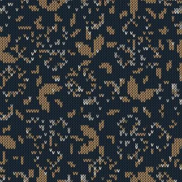 Dark tweed knit stitch effect vector texture. Masculine dark gray seamless woven Stock Illustration
