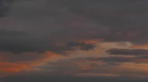 Dark twilight sunset night sky cloudscape time-lapse 4k nature video: clouds Stock Footage 68637046