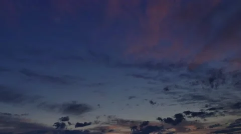 Dark twilight sunset night sky cloudscape time-lapse 4k nature video: clouds Stock Footage 68637057