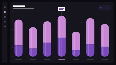 Dark UI Dashboard with Data Visualization, Analytics, and Performance Metrics Stock Footage 346659691