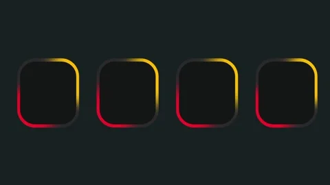 Dark UI Icon Placeholder Frames with Glowing Orange Red Gradient Outlines Stock Footage 335574986