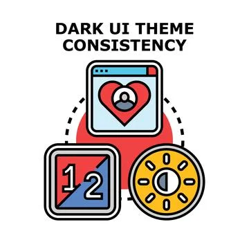 Dark ui theme consistency vector concept Stock Illustration