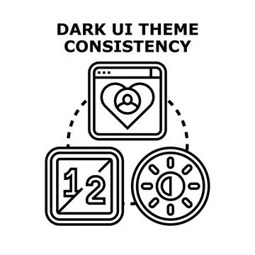 Dark ui theme consistency vector concept Stockillustratie