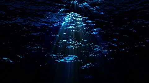 Dark underwater ocean waves ripple and flow - Water FX0320 HD, 4K Stock-Footage 53270805