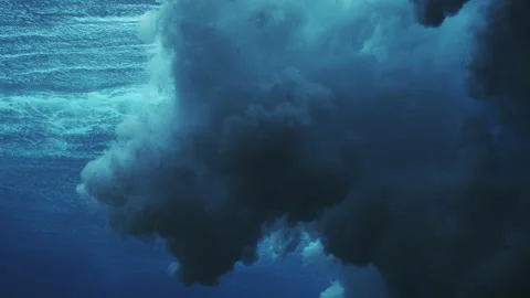 Dark Underwater Wave Turbulence with Dense Bubbles Stock Footage 329090541