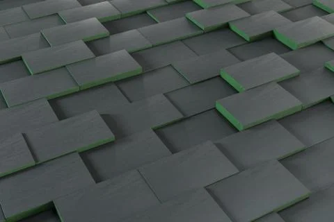 Dark undulating cubes, technological graphic background, 3d rendering. 写真素材