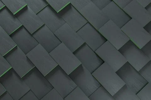 Dark undulating cubes, technological graphic background, 3d rendering. Foto stock