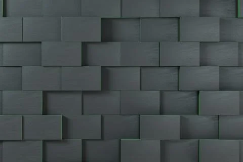 Dark undulating cubes, technological graphic background, 3d rendering. Stock Photos