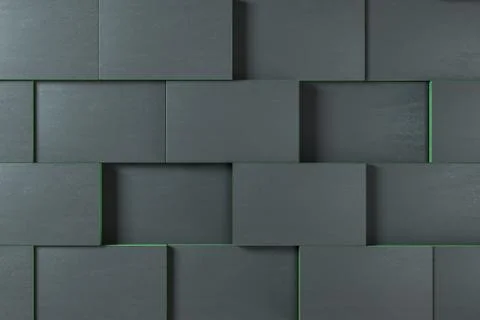 Dark undulating cubes, technological graphic background, 3d rendering. Foto stock