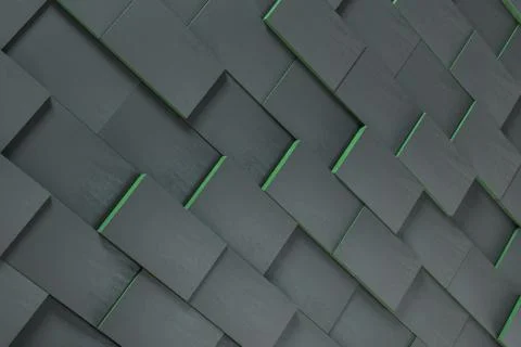 Dark undulating cubes, technological graphic background, 3d rendering. Foto stock