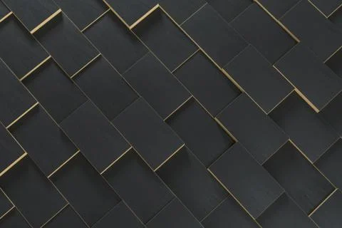 Dark undulating cubes, technological graphic background, 3d rendering. Foto stock