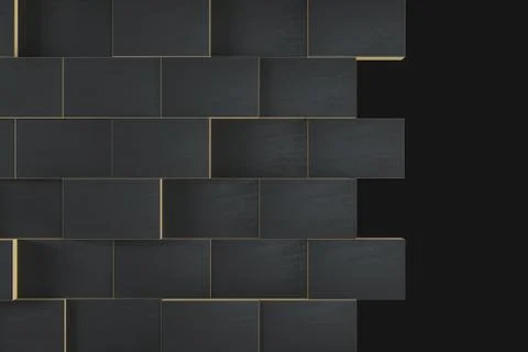 Dark undulating cubes, technological graphic background, 3d rendering. Foto stock