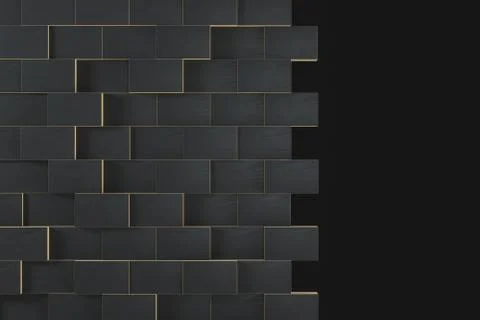 Dark undulating cubes, technological graphic background, 3d rendering. Foto stock