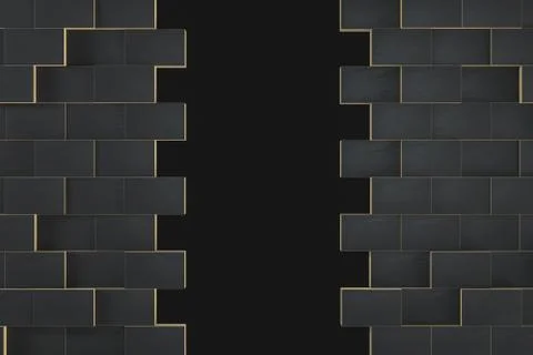 Dark undulating cubes, technological graphic background, 3d rendering. Foto stock