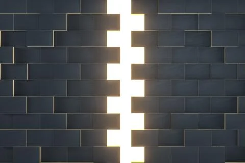 Dark undulating cubes, technological graphic background, 3d rendering. Stock Photos