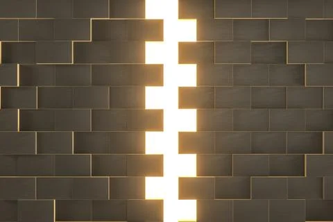 Dark undulating cubes, technological graphic background, 3d rendering. Foto stock