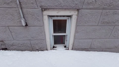 Dark Urban Window With Hidden Interior Atmosphere Stock Footage 326706197